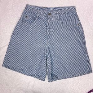 Vintage 1939 brand engineer striped denim high waisted shorts size 9